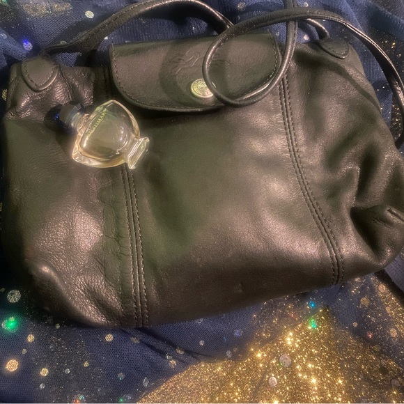 SOLD LONGCHAMP BUTTERY BLACK RARE LEATHER MINI CROSSBODY Bag GORG EDGY - Picture 5 of 16